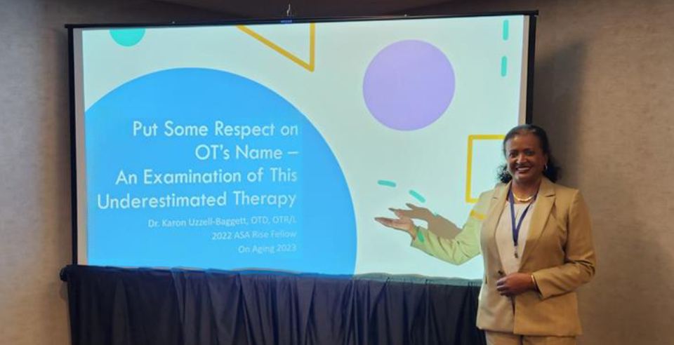 Ashley Stevens, right, at On Aging with gerontologist, advocate, educator and ASA RISE alum Christina Peoples, far left, and ASA’s Senior Equity Strategy Director Patrice Dickerson, middle, who also leads the ASA RISE program.